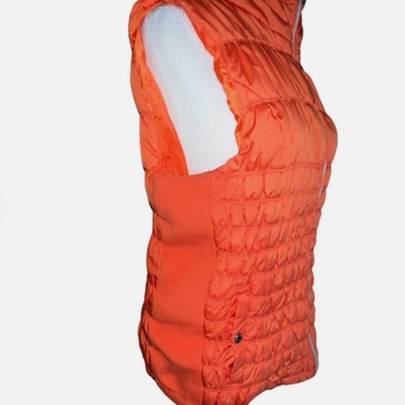 Marc New York Andrew Marc Orange Quilted Puffer Vest Side Snap Pockets Size L - Picture 5 of 5